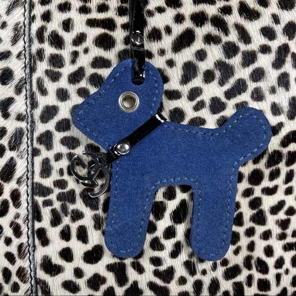 Roberta Gandolfi padded fur leather laptop bag w/ dog tag 13.75” x 11.25” x 1.5” - Picture 6 of 9